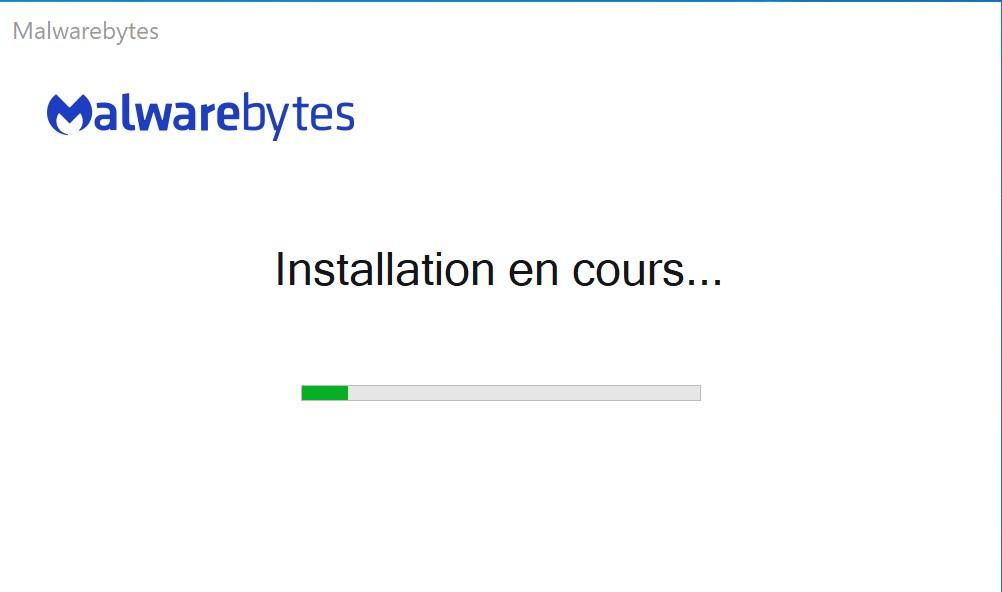 installation en cours - Tuto Malwarebytes