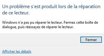 mort 1 - Réparation du disque dur avec l'outil Windows.