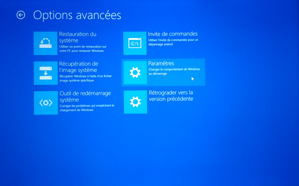 options avancees 2 - Windows 10 ne démarre pas !!