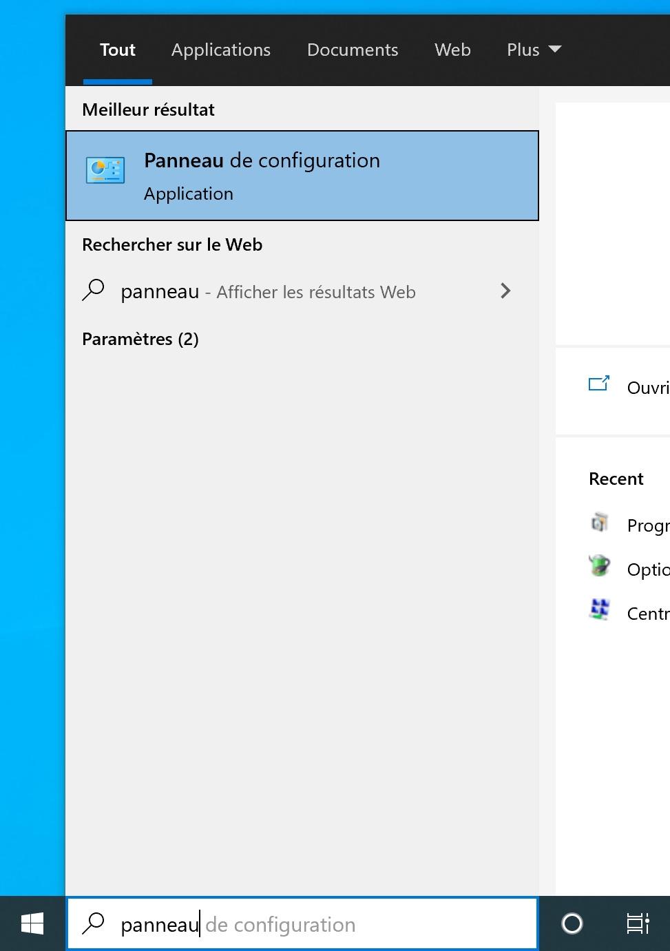 recherche panneau - Tuto : Installer Linux sous Windows 10 avec WSL