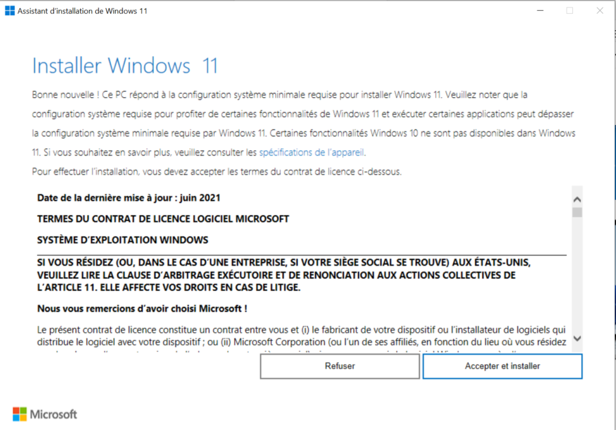 15 termesetcontrat 900x628 - Tutoriel : Mise à jour vers Windows 11